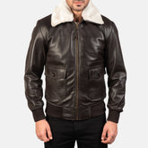 Hawken G-1 Brown Men's Leather Bomber Jacket