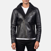 Everett Shearling Black Men's Leather Jacket