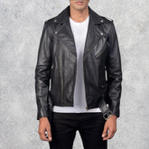 Allaric Alley Black Leather Biker Jacket