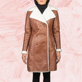 Amie Brown Double Breasted Shearling Coat