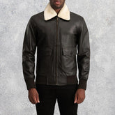 Arden G-1 Men's Sheepskin Brown & Cream Leather Bomber Jacket