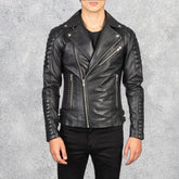 Armand Black Leather Biker Jacket