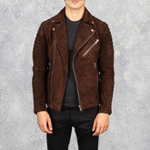 Armand Mocha Suede Biker Jacket