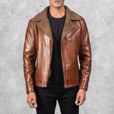 Asher Shearling Brown Men's Sheepskin Leather Jacket