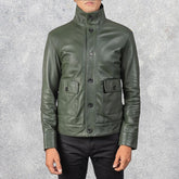 Colburn Men's Green Leather Bomber Jacket