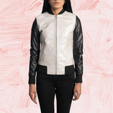 Cole Silver Leather Bomber Jacket