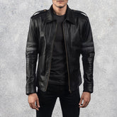 Colton Black Men's Leather Biker Jacket