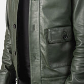Colburn Men's Green Leather Bomber Jacket