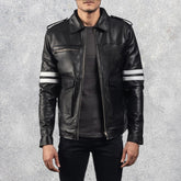 Drayden Black Leather Jacket