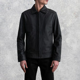 Eclipse Matte Black Leather Jacket for Men