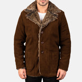 Ashbridge Men's Dark Brown Suede Coat