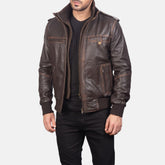 Strathmoor Brown Leather Bomber Jacket