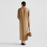 Hailey Bieber Luxe Long Leather Coat by Saltco Leather