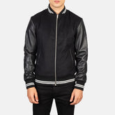 Harrison Men's Black Hybrid Varsity Jacket