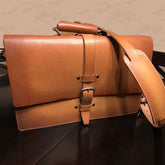Leather briefcase satchel