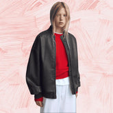 LuxeLoom Oversized Women's Distressed Leather Bomber Jacket