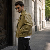 Leather Oversized Double Collar Biker Jacket