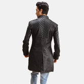 Magnus Quilted Black Leather Coat