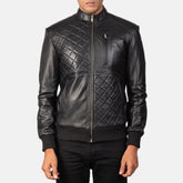 Morgan Black Leather Bomber Jacket