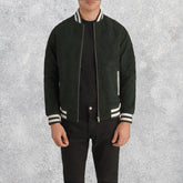 Pascal Green Suede Varsity Jacket