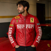 Motorsport enthusiasts
Motorcycle lovers
Racing fans
Automotive enthusiasts
Streetwear outfits
Casual everyday wear
Racing-inspired fashion
Men and women
Gift for leather jacket lovers