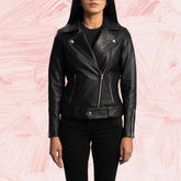 Rumy Black Leather Biker Jacket