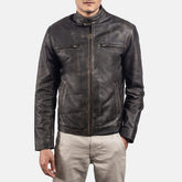 Trailblazer Rustic Brown Men's Leather Biker Jacket
