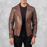 Ryder Brown Leather Biker Jacket