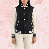Savant Black & White Hybrid Varsity Jacket