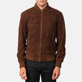 Shane Mocha Suede Bomber Jacket for Men