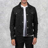 Sterling Black Suede Trucker Jacket