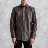 Sterling Men's Brown Leather Shirt