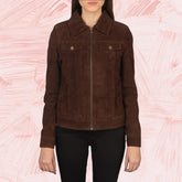 Suzy Mocha Suede Trucker Jacket