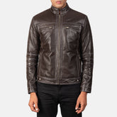 Strider Brown Leather Biker Jacket