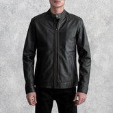 Zenith Black Leather Biker Jacket