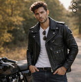 Black Leather Biker Jacket