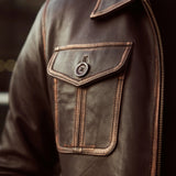 Aaron Brown Leather Bomber Jacket