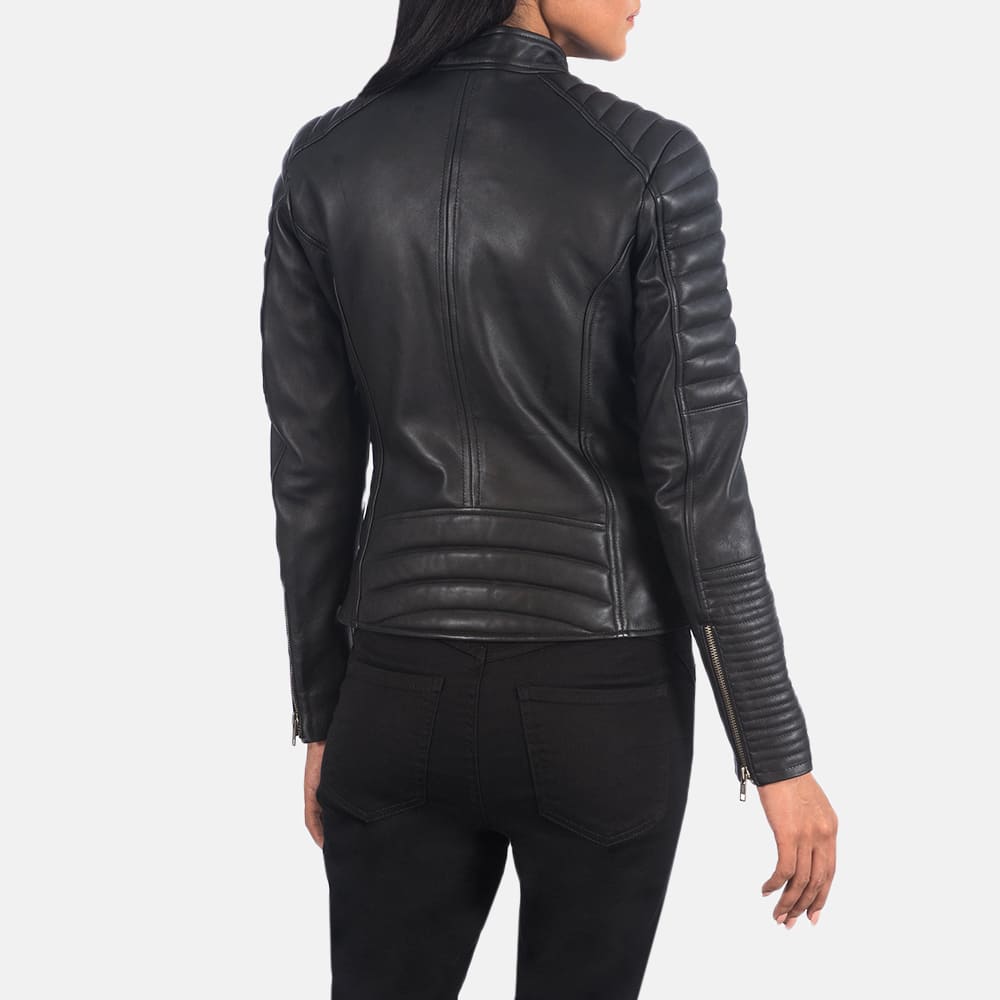 Addylyn Adalyn Quilted Black Leather Biker Jacket – SaltCo Leather