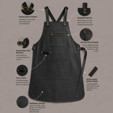 Cross Back Leather Apron