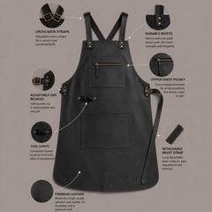 Cross Back Leather Apron