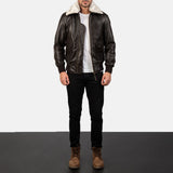 Hawken G-1 Brown Men's Leather Bomber Jacket