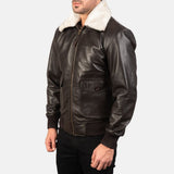 Hawken G-1 Brown Men's Leather Bomber Jacket