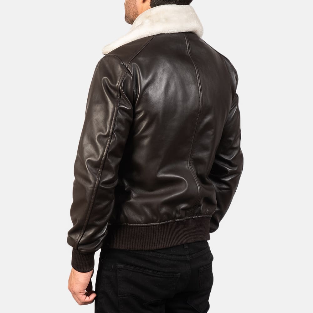 Hawken G-1 Brown Men's Leather Bomber Jacket