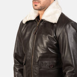 Hawken G-1 Brown Men's Leather Bomber Jacket