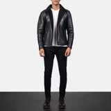 Everett Shearling Black Men's Leather Jacket