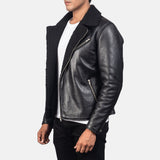 Everett Shearling Black Men's Leather Jacket
