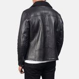 Everett Shearling Black Men's Leather Jacket