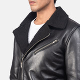 Everett Shearling Black Men's Leather Jacket