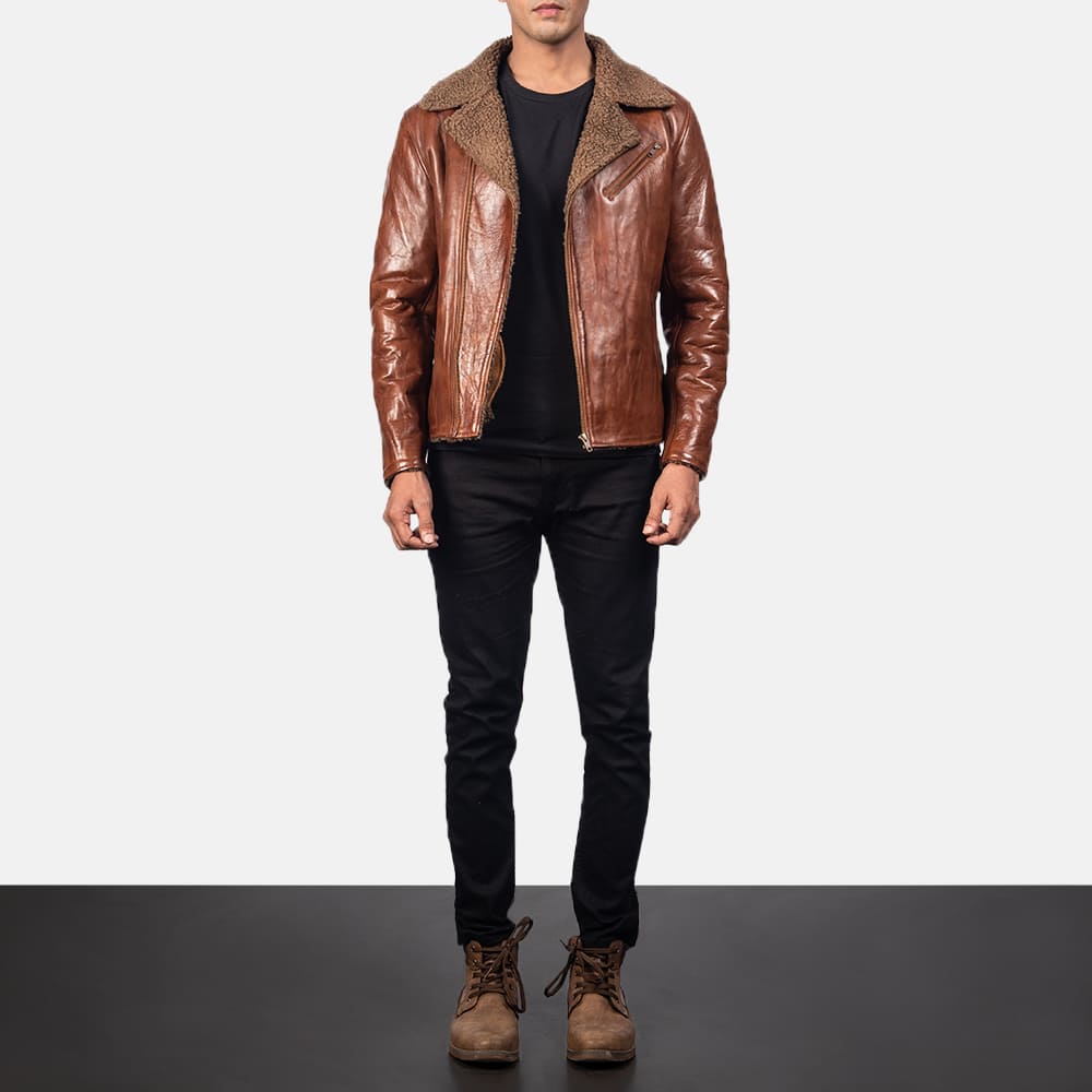 Asher Shearling Brown Men's Leather Jacket