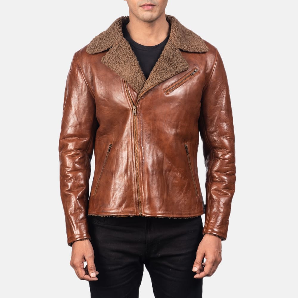 Asher Shearling Brown Men's Leather Jacket